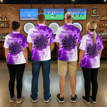 Load image into Gallery viewer, Personalised Purple And White Smokes Women Dart Shirts Custom Thunder Darts Team Shirt For Players NYN3366