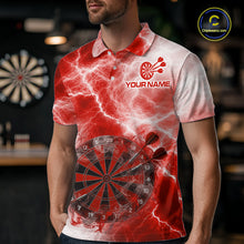 Load image into Gallery viewer, Personalised Red And White Smokes Men Dart Shirts Custom Thunder Darts Team Shirt For Players NYN3367