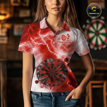 Load image into Gallery viewer, Personalised Red And White Smokes Women Dart Shirts Custom Thunder Darts Team Shirt For Players NYN3367