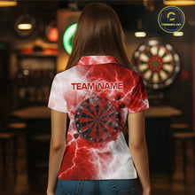Load image into Gallery viewer, Personalised Red And White Smokes Women Dart Shirts Custom Thunder Darts Team Shirt For Players NYN3367