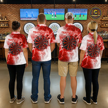 Load image into Gallery viewer, Personalised Red And White Smokes Women Dart Shirts Custom Thunder Darts Team Shirt For Players NYN3367