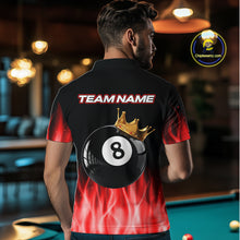 Load image into Gallery viewer, Custom Red Flaming Crown 8 Ball Billiard Shirts For Men Personalized Billiard Attire Gifts NYN2323