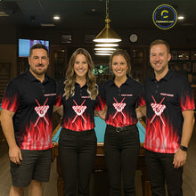 Load image into Gallery viewer, Custom Red Flaming Crown 8 Ball Billiard Shirts For Men Personalized Billiard Attire Gifts NYN2323