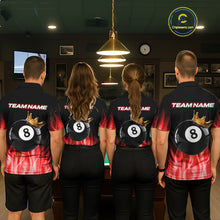 Load image into Gallery viewer, Custom Red Flaming Crown 8 Ball Billiard Shirts For Men Personalized Billiard Attire Gifts NYN2323