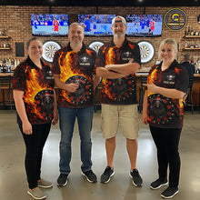 Load image into Gallery viewer, Grim Reaper Red Flaming Dartboard Women Darts 1/4-Zip Shirt Personalized Grunge Darts Team Jerseys NYN2600