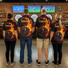 Load image into Gallery viewer, Grim Reaper Red Flaming Dartboard Women Darts 1/4-Zip Shirt Personalized Grunge Darts Team Jerseys NYN2600