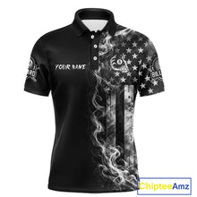 Load image into Gallery viewer, Grey Smokes American Flag 8 Ball Billiard Pool Shirt For Men Custom Billiard Skeleton Team Appeal NYN2764