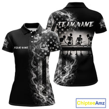 Load image into Gallery viewer, Grey Smokes American Flag 8 Ball Billiard Pool Shirt For Women Custom Billiard Skeleton Team Appeal NYN2764