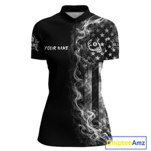 Load image into Gallery viewer, Grey Smokes American Flag 8 Ball Billiard Pool Shirt For Women Custom Billiard Skeleton Team Appeal NYN2764