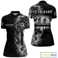 Load image into Gallery viewer, Grey Smokes American Flag 8 Ball Billiard Pool Shirt For Women Custom Billiard Skeleton Team Appeal NYN2764