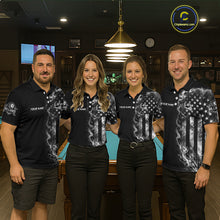 Load image into Gallery viewer, Grey Smokes American Flag 8 Ball Billiard Pool Shirt For Women Custom Billiard Skeleton Team Appeal NYN2764