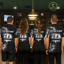 Load image into Gallery viewer, Grey Smokes American Flag 8 Ball Billiard Pool Shirt For Women Custom Billiard Skeleton Team Appeal NYN2764