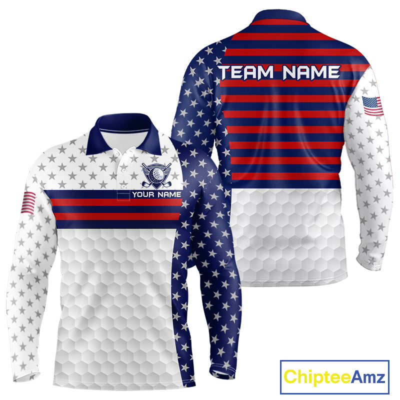 American flag 250th anniversary mens golf polo patriotic golf shirt