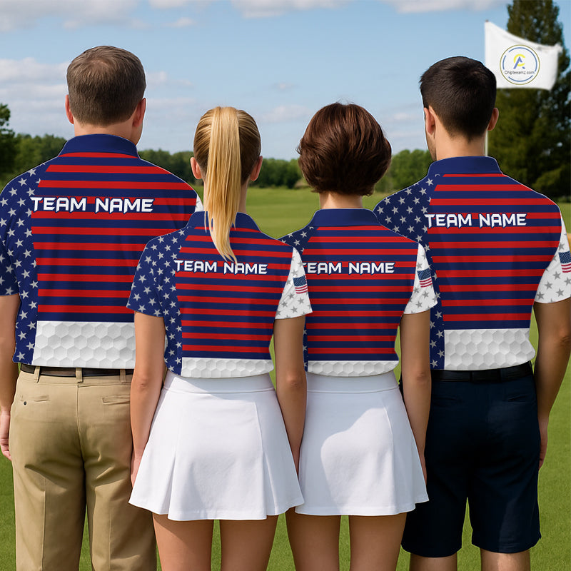 American Flag Anniversary Men Golf Polo Shirt Custom Golf Team Patriotic Golf Tops NYN3384