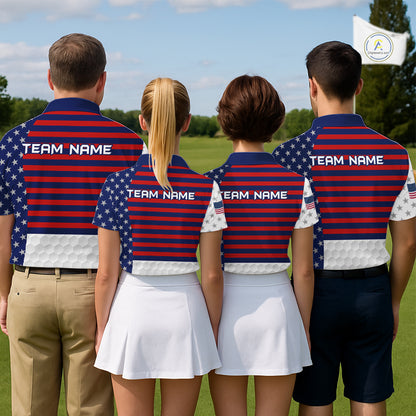 American Flag Anniversary Men Golf Polo Shirt Custom Golf Team Patriotic Golf Tops NYN3384
