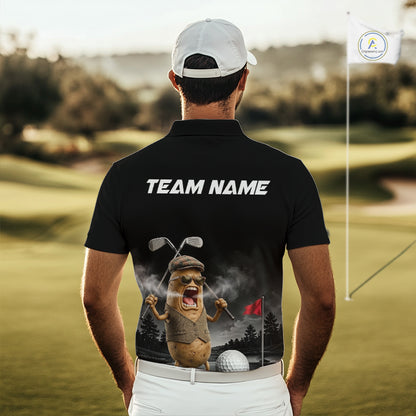 Custom Funny Golf Polo Shirt For Men Angry Potato Golfer Shirt Custom Name Team Golf Jersey NYN4331