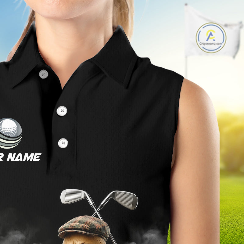 Custom Funny Golf Sleeveless Polo Shirt For Women Angry Potato Golfer Shirt Custom Name Team Golf Jersey NYN4331