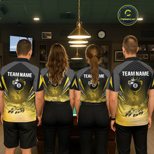Load image into Gallery viewer, Black And Yellow Crown Pool 8 Ball Women Billiard Shirt Custom Billiard Polo &amp; 1/4 Zip Attire NYN2367
