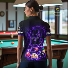 Load image into Gallery viewer, Thunder Purple Horror Tiger Pool Ball Billiard Shirt For Women Custom 8 Ball Billiard Team Attire NYN2629