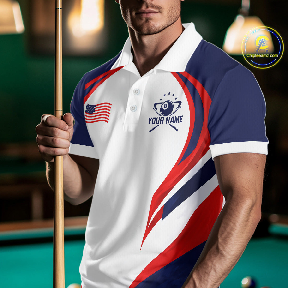 Custom 250 Years Freedom Eagle 8 Ball Pool Billiard Shirt For Men Patriotic Billiard Apparel NYN2633