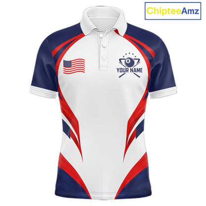 Custom 250 Years Freedom Eagle 8 Ball Pool Billiard Shirt For Men Patriotic Billiard Apparel NYN2633
