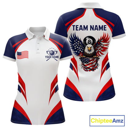 Custom 250 Years Freedom Eagle 8 Ball Pool Billiard Shirt For Women Patriotic Billiard Apparel NYN2633