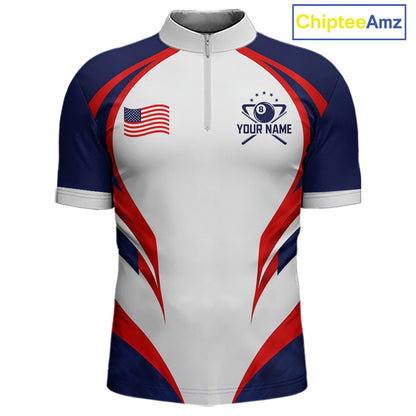 Custom 250 Years Freedom Eagle 8 Ball Pool Billiard Shirt For Men Patriotic Billiard Apparel NYN2633