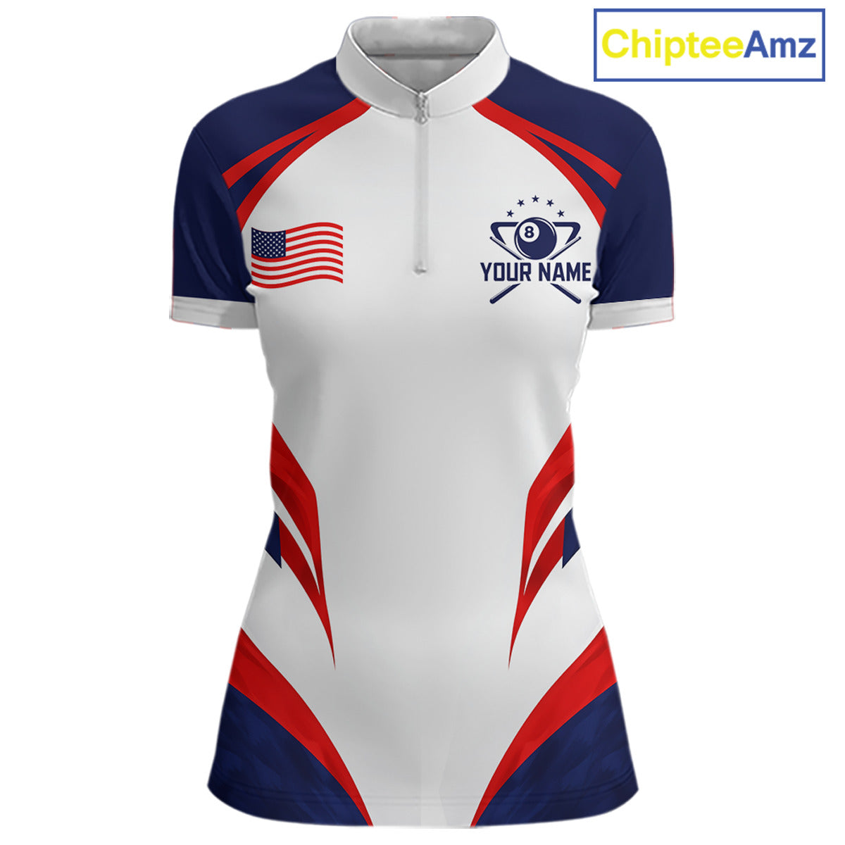 Custom 250 Years Freedom Eagle 8 Ball Pool Billiard Shirt For Women Patriotic Billiard Apparel NYN2633