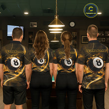 Load image into Gallery viewer, Smoke Cracked Billiard 8 Ball Pool Shirt For Men Custom Billiard Polo &amp; 1/4 Zip Team Attire | Yellow NYN3421