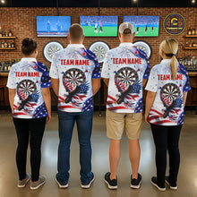 Load image into Gallery viewer, Coordinated American Flag Eagle darts team jerseys for men and women, patriotic USA tournament uniforms, veterans appreciation apparel, custom championship league clothing
