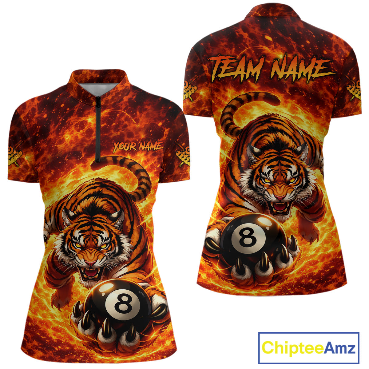 Red Flames Wolf Claw Hold 8 Ball 3D Unique Billiard Shirt For Women Personalized Pool Balls Shirts NYN2651