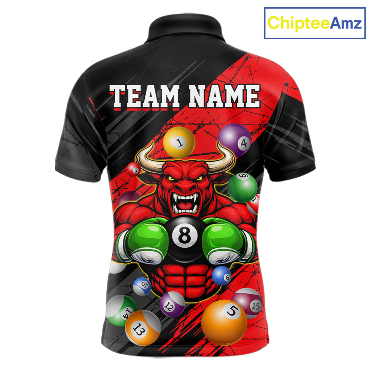 Load image into Gallery viewer, Boxing Bull Hold 8 Ball Pool Funny Billiard Shirt For Men Personalized Pool Balls Billiard Shirts NYN2652