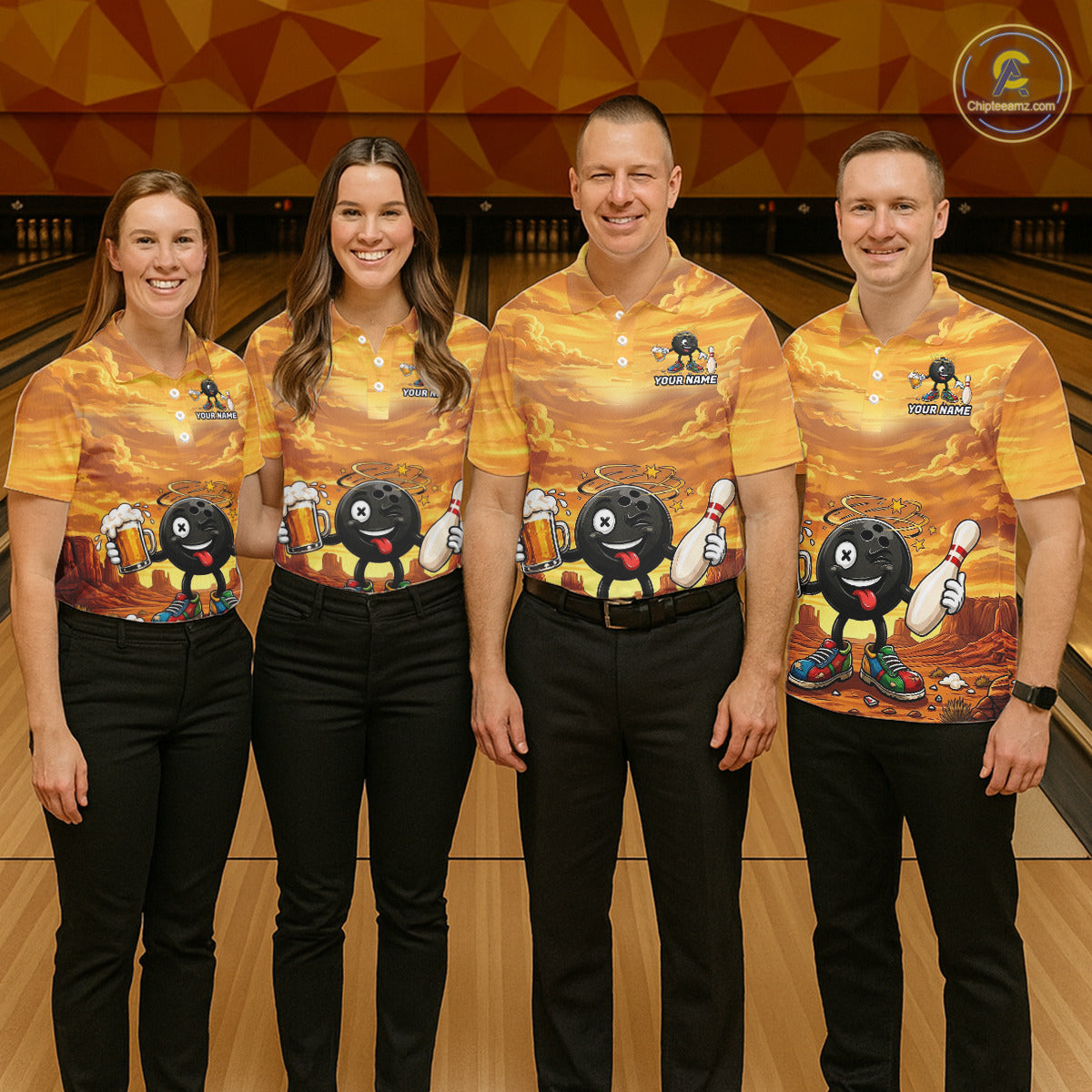 Womens Funny Beer Bowling Ball Shirts For Men Custom Team Polo Quarter-Zip Bowling Jerseys NYN3454