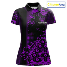 Load image into Gallery viewer, Purple Grunge Human Playing Ball Pool Women Polo &amp; 1/4-Zip Shirt Custom Billiards Ball Jerseys NYN2431