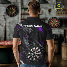 Load image into Gallery viewer, Male model wearing Black Purple Cobra Darts Polo, Personalized Tournament Uniform