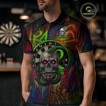 Load image into Gallery viewer, Colorful Cobra Skull Dartboard Custom Graffiti Men Darts Polo Shirt Shark Dart Jerseys NYN1924