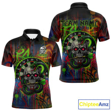 Load image into Gallery viewer, Colorful Cobra Skull Dartboard Custom Graffiti Men Darts Polo Shirt Shark Dart Jerseys NYN1924