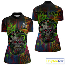 Load image into Gallery viewer, Colorful Cobra Skull Dartboard Custom Graffiti Women Darts Quarter-Zip Shirt Shark Dart Jerseys NYN1924