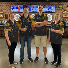 Load image into Gallery viewer, Grunge Black And Yellow Funny Bee Men Dart Polo &amp; 1/4-Zip Shirt Custom Dart Team Jerseys NYN3211