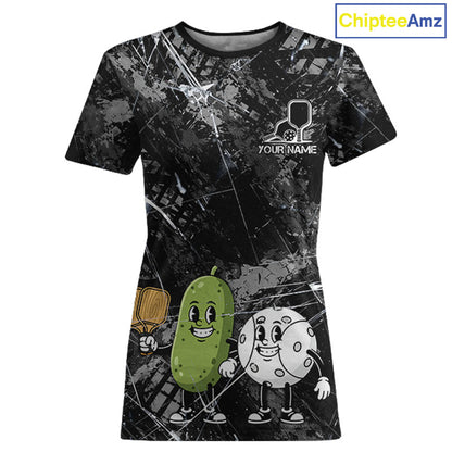 Custom Pickle And Ball Funny Pickleball Ball T-Shirt For Women Outfits Pickleball Jerseys NYN2487
