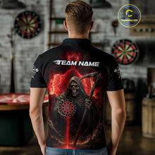 Load image into Gallery viewer, Custom Lightning Red Grim Reaper Dartboard Dart Polo Shirt For Men Dart Team Jerseys NYN1418