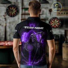 Load image into Gallery viewer, Custom Lightning Purple Grim Reaper Dartboard Dart Polo Shirt For Men Dart Team Jerseys NYN1420