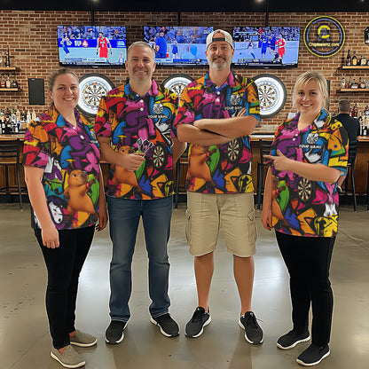 Personalized Capybara Darts Polo 1/4-Zip For Men Shirt Custom Graffiti Street Funny Darts Team Uniform NYN4469