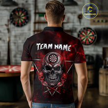 Load image into Gallery viewer, Custom Red Splatter Multi-Skull Men Darts Arrow Polo League Shirts Dart Team Jerseys NYN2200