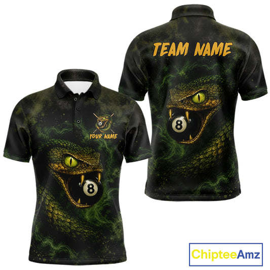 Cobra Billiard Shirt For Men Green 8 Ball Pool Jersey Personalized Billiard League Team Uniform NYN4485