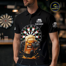 Load image into Gallery viewer, Funny Running Beer Robot &amp; Dartboard Custom Men Darts Polo Shirt Funny Dart Jerseys NYN1946