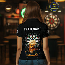 Load image into Gallery viewer, Funny Running Beer Robot &amp; Dartboard Custom Women Darts Quarter-Zip Shirt Funny Dart Jerseys NYN1946