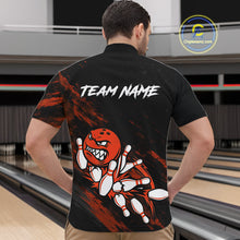 Load image into Gallery viewer, Male bowler wearing Funny Angry Bowling Ball bowling jersey during league competition and bowling event
