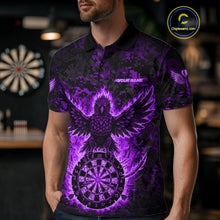 Load image into Gallery viewer, Custom Red Flames Eagle Digital Camo Darts Polo Shirt For Men Cracked Dart Jerseys NYN1959