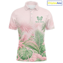 Load image into Gallery viewer, Personalized Green And Pink Tropical Pattern Custom Golf Polo Shirt For Men Golf Team Clothes NYN2864